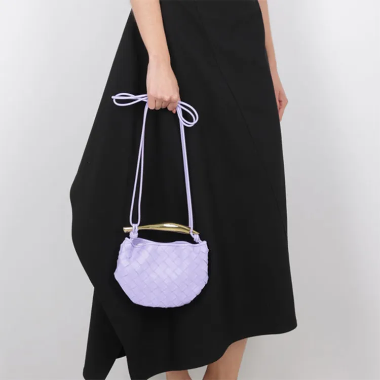 Bottega Veneta Sheepskin Shoulder Bag, Crossbody Bag, Handbag Women's Purple-5