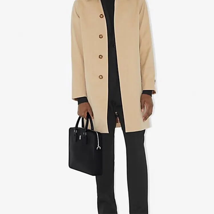 Burberry Calfskin Portable Briefcases Medium Size Men's Black-5