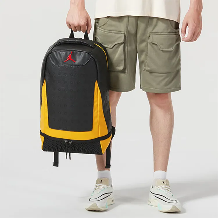 Jordan Polyester Sports Bag Laptop Bag Backpack Regular Unisex Black/Yellow-4