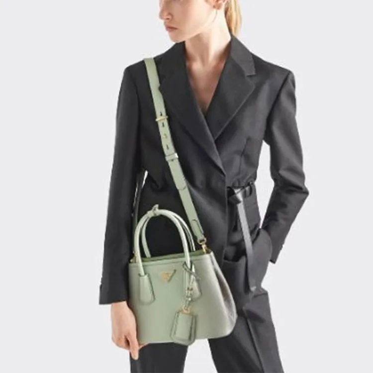 PRADA Leather Tote Bag Shopping Bag Shoulder Bag Crossbody Bag Handbag Mini Women's Gradient Green-7