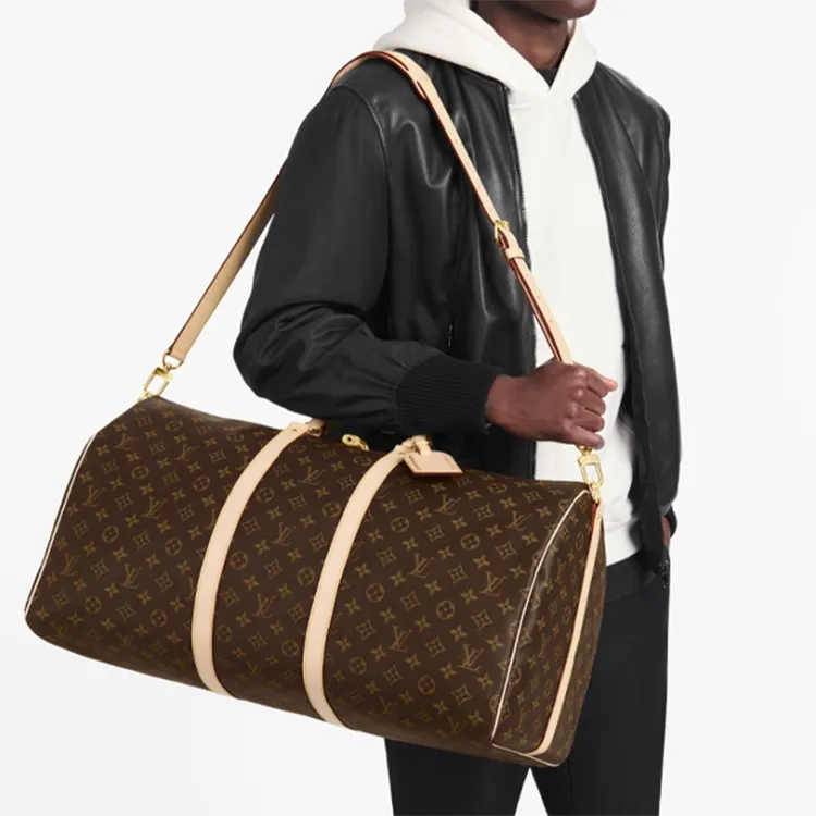 LOUIS VUITTON Keepall Bandouliere Monogram 50 Brown-8