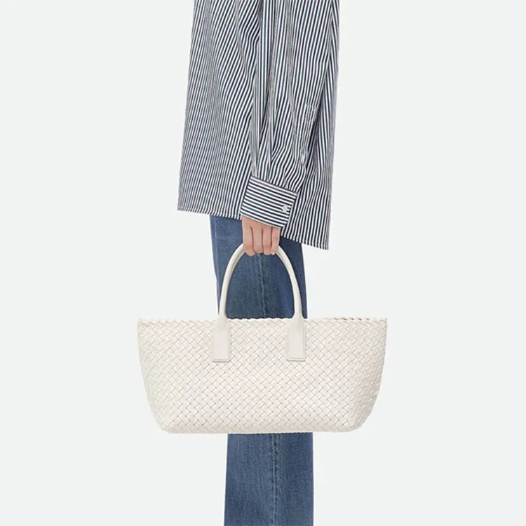 Bottega Veneta CABAT Lambskin Tote Bag, Shopping Bag, Handbag, Shoulder Bag Trumpets Women's White-5
