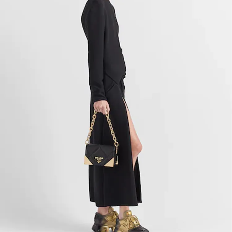 PRADA Nappa Leather Crossbody Bag Shoulder Bag Women's Black-6