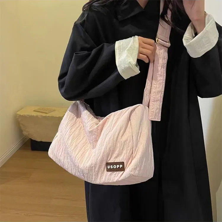 Duoluplo Doron Paul Nylon Shoulder Bag Regular Women's Black/Khaki/Ecru/Green/Pink-25
