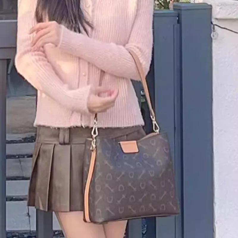 Why Artificial Leather Shoulder Bag Women's Dark Coffee/Apricot-8