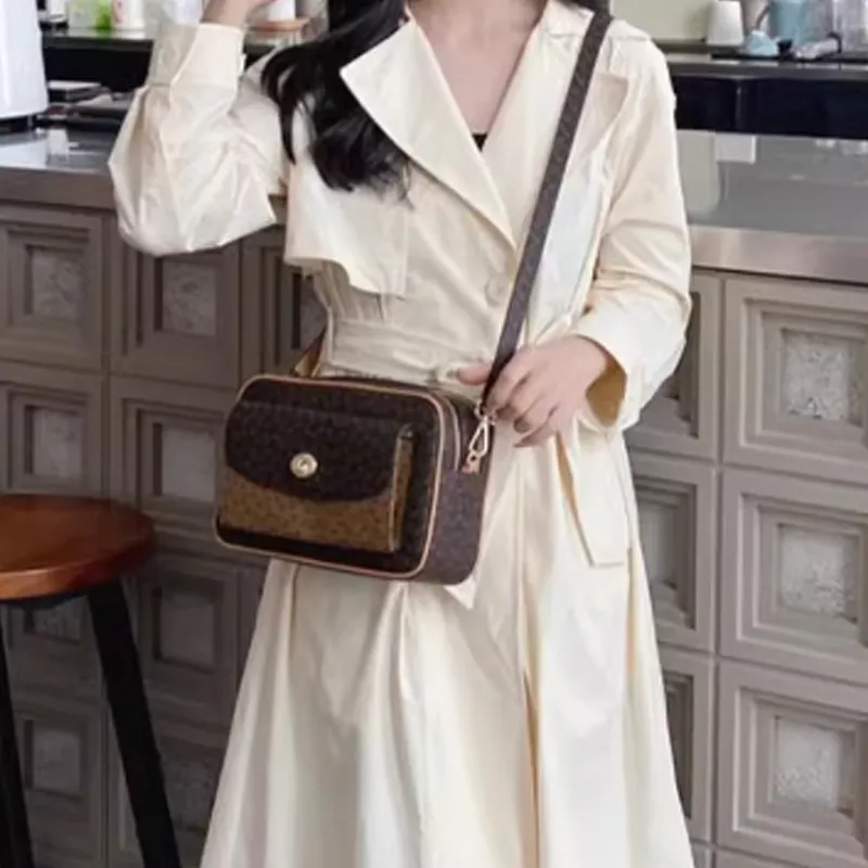 Why Artificial Leather Shoulder Bag, Crossbody Bag Medium Size Women's Coffee With Caramel/Milk Tea With Rice-5