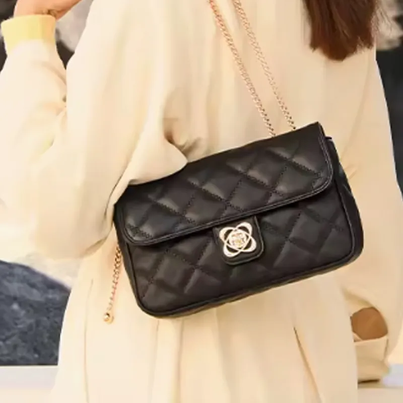 Why Cow Leather Shoulder Bag, Crossbody Bag Small Size Women's Hyacinth Purple/White/Black-20