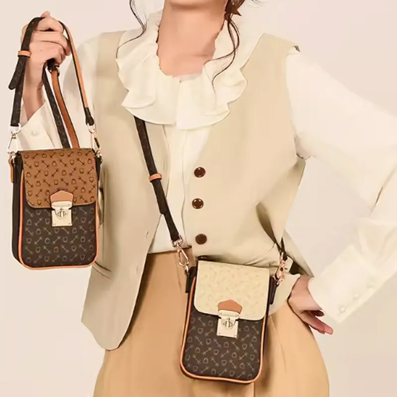 Why Artificial Leather Shoulder Bag Crossbody Bag Small Size Women's Coffee With Caramel/Coffee With Apricot-5