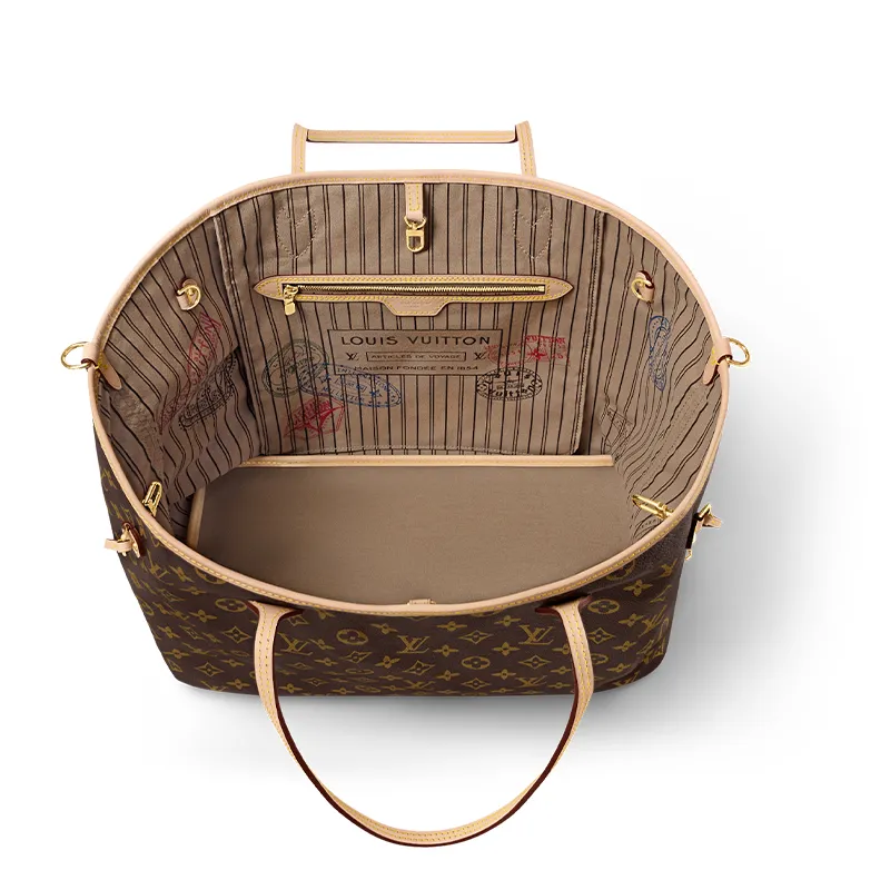 LOUIS VUITTON Neverfull Bandouliere Gm Inside Out Monogram/Beige-4