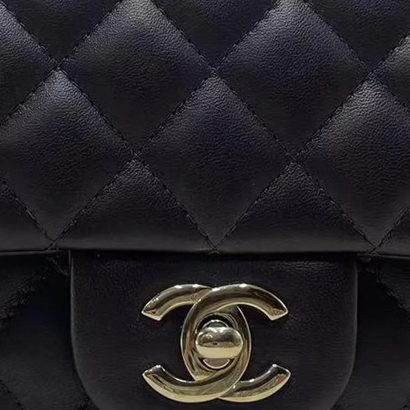 CHANEL Classic Flap CF Lambskin Shoulder Bag, Crossbody Bag Mini Women's Dark Brown-1