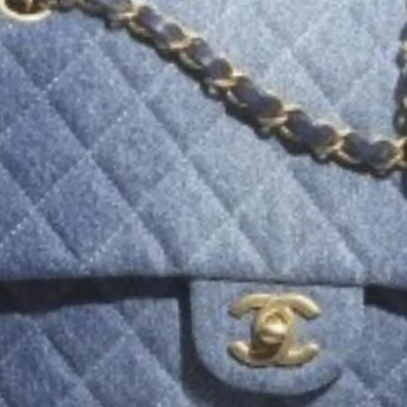 CHANEL Classic Flap CF Washed Denim Shoulder Bag, Crossbody Bag Mini Women's Blue Denim Gradient-4