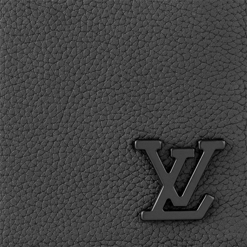 LOUIS VUITTON Grained Calfskin Wallet Men's Black-4