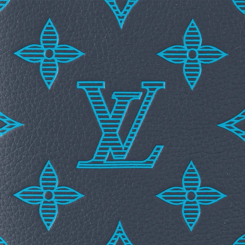 LOUIS VUITTON Zippy Cow Leather Wallet Men's Dark Blue-4