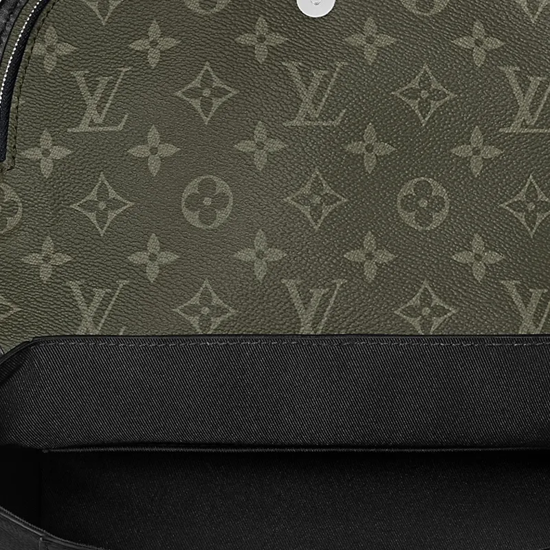 LOUIS VUITTON Pulse Cow Leather With Coated Canvas Messenger Bag, Shoulder Bag, Crossbody Bag Men's Khaki & Black-4