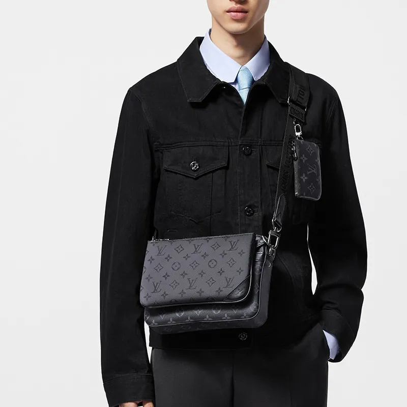LOUIS VUITTON Trio Messenger Monogram Eclipse Reverse Gray-8