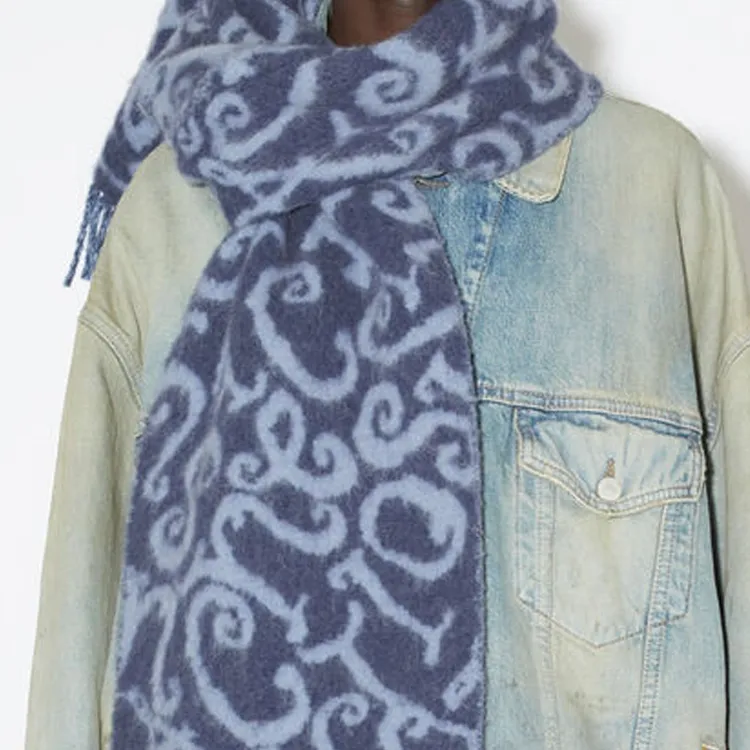 Acne Studios Abstract pattern Fringed Scarf-1