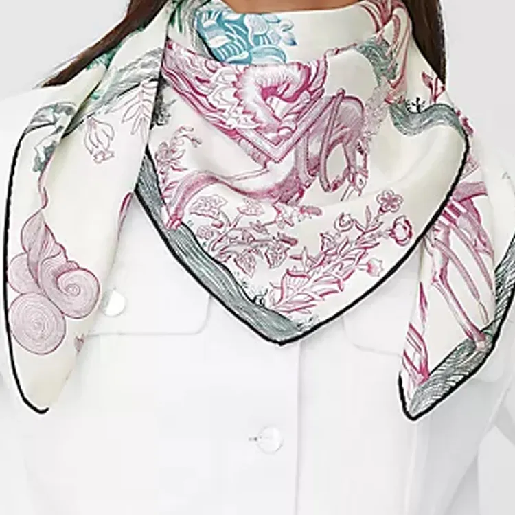 HERMES Della Cavalleria Silk Scarves Women's Multicolor-3