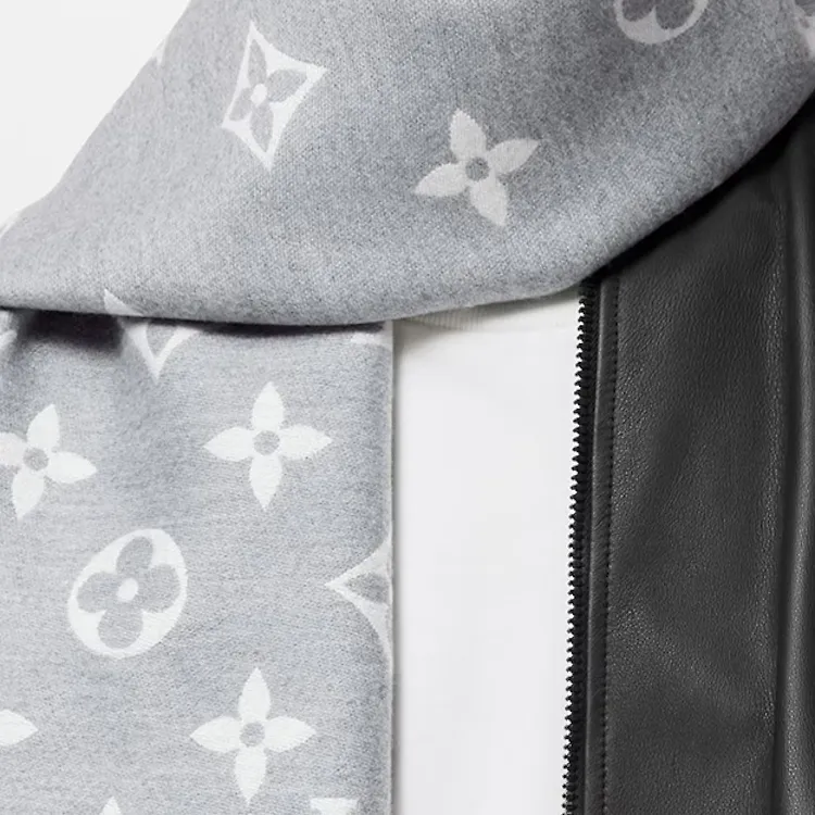 LOUIS VUITTON Knit Scarves Unisex Gray-2