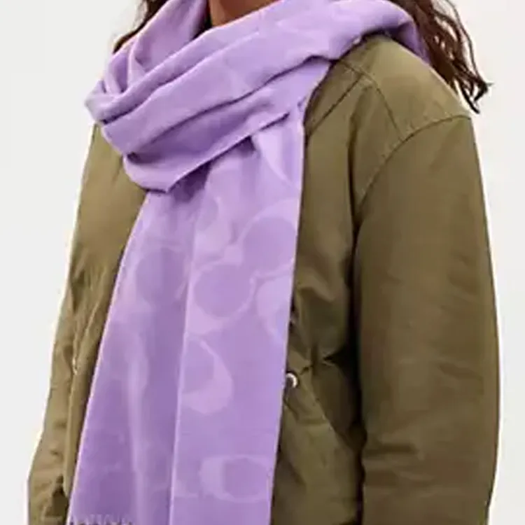 COACH Knit Scarves Women's Purple-1