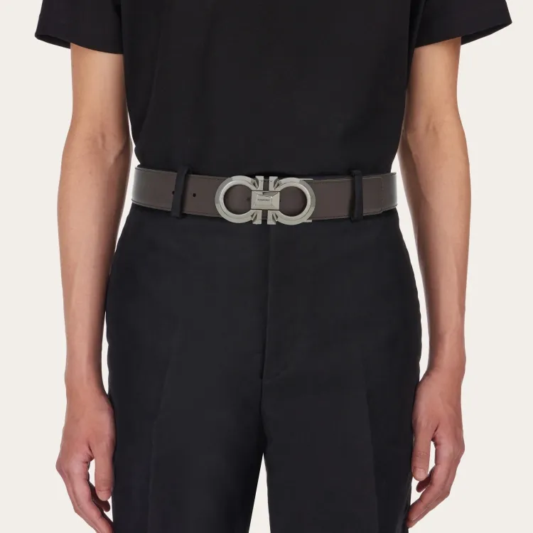 Ferragamo Logo engraved Buckle Reversible Leather Belt-1