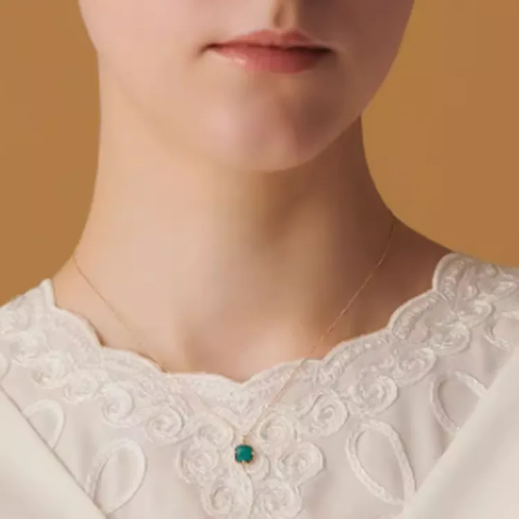 Agete 9K Gold Turquoise Crystal Necklaces Women's Gold-2