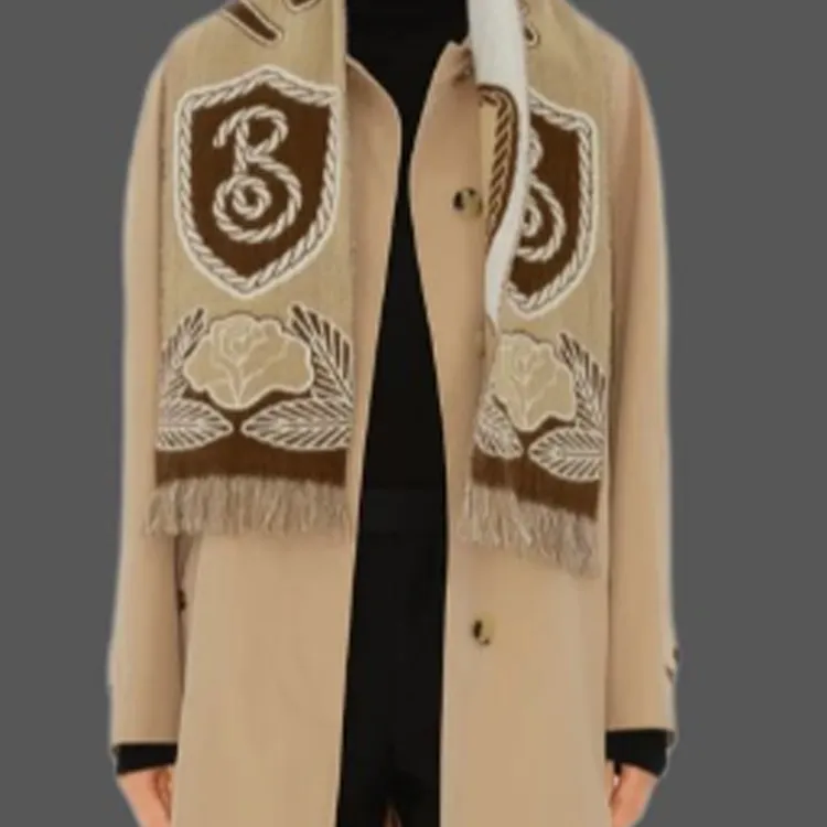 Burberry Cashmere Knit Scarves Unisex Brown-2