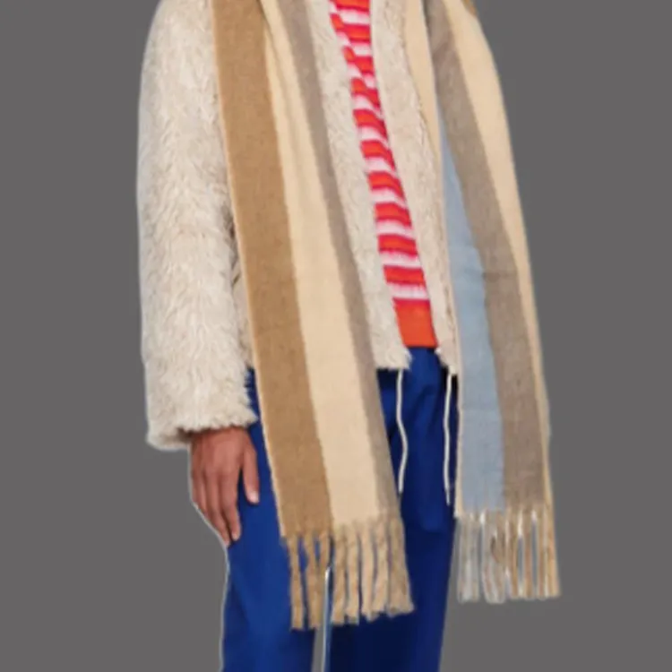 MARNI Mohair Knit Scarves Men's Brown-2