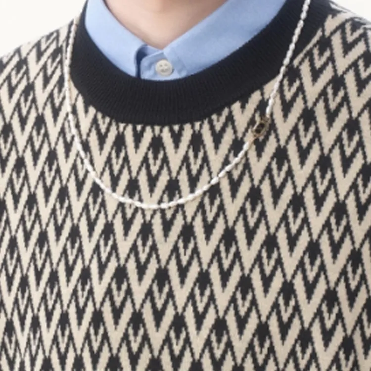 Valentino Metal, Enamel Necklaces Men's White-2