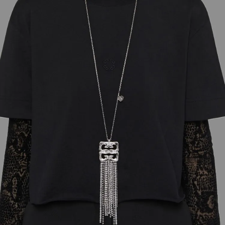 GIVENCHY Brass Necklaces Women's Silver-2
