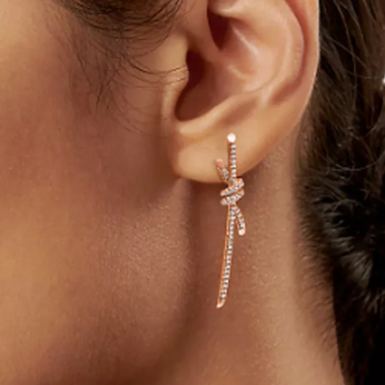 TIFFANY & CO. 18K Rose Gold Earrings Women's Rose Gold-3