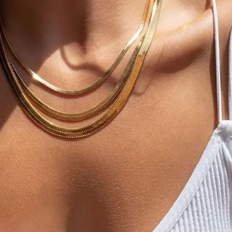 HYÈRES LOR Stainless Steel Necklaces Women's Gold-1