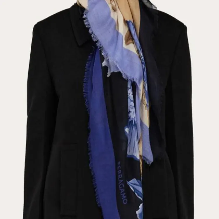 Ferragamo Floral Pattern Shawl-1