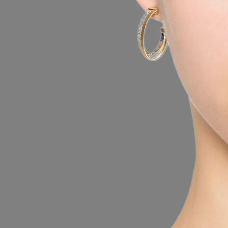 Marco Bicego 18K Yellow Gold Diamond Double hoop Earrings-2