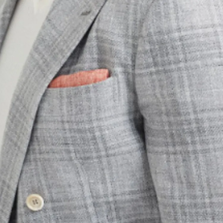 Brunello Cucinelli Heraldic Logo Finished Edge Pocket Square-2