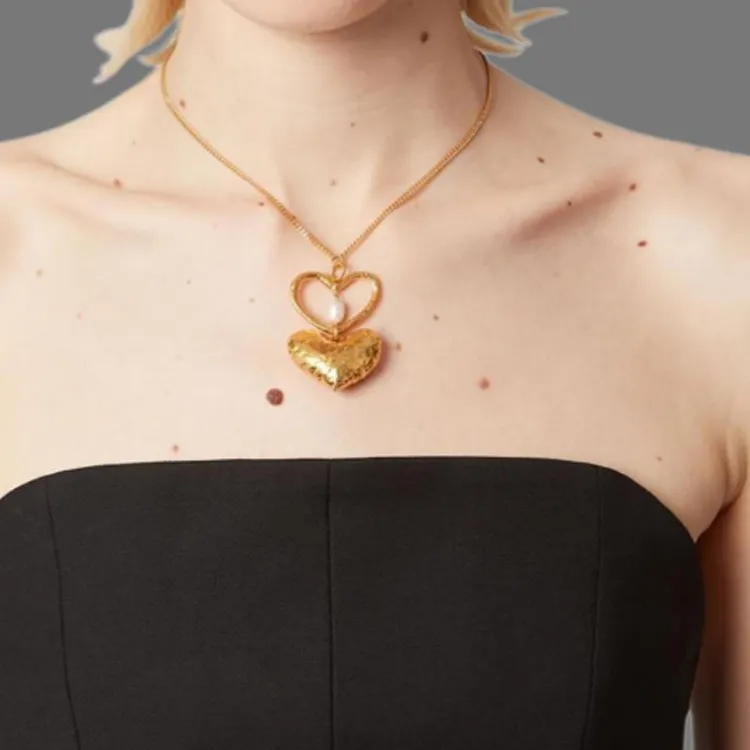NINA RICCI Double Heart Necklace-2