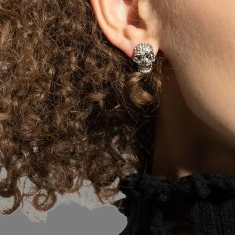 Alexander McQueen Skull Embellished Earrings-2