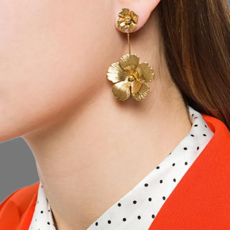 Jennifer Behr Kalinar Flower drop Earrings-1