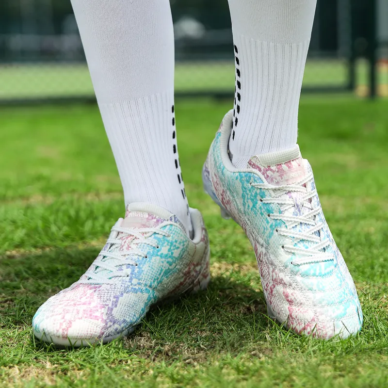 Mulinsen FG Rubber Long Studs Slip Resistant Soccer Shoes Men's Multicolor-2