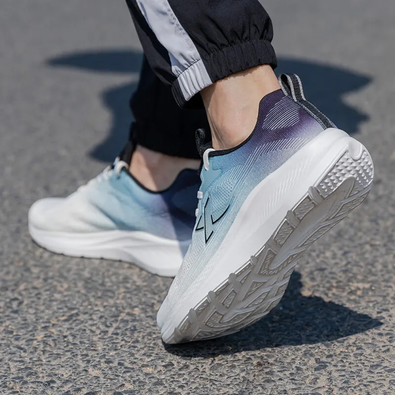 XTEP Cushioning Rebound Low Top Running Shoes Men's White Blue Black-3
