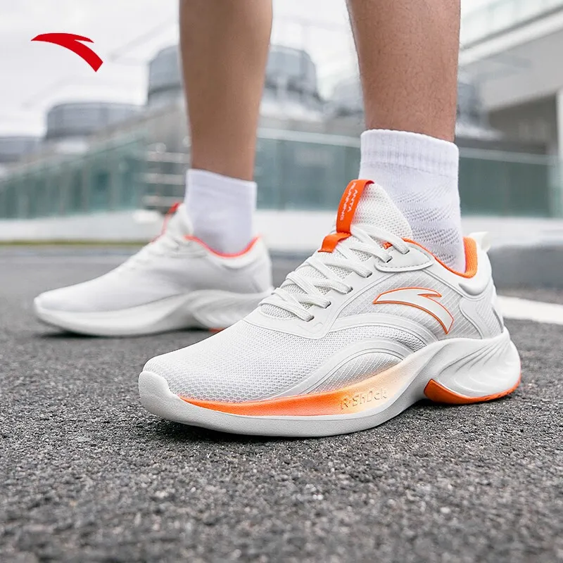 Anta Stinger SE Anti Slip Wear Resistant Low Top Running Shoes Men's White Orange-1