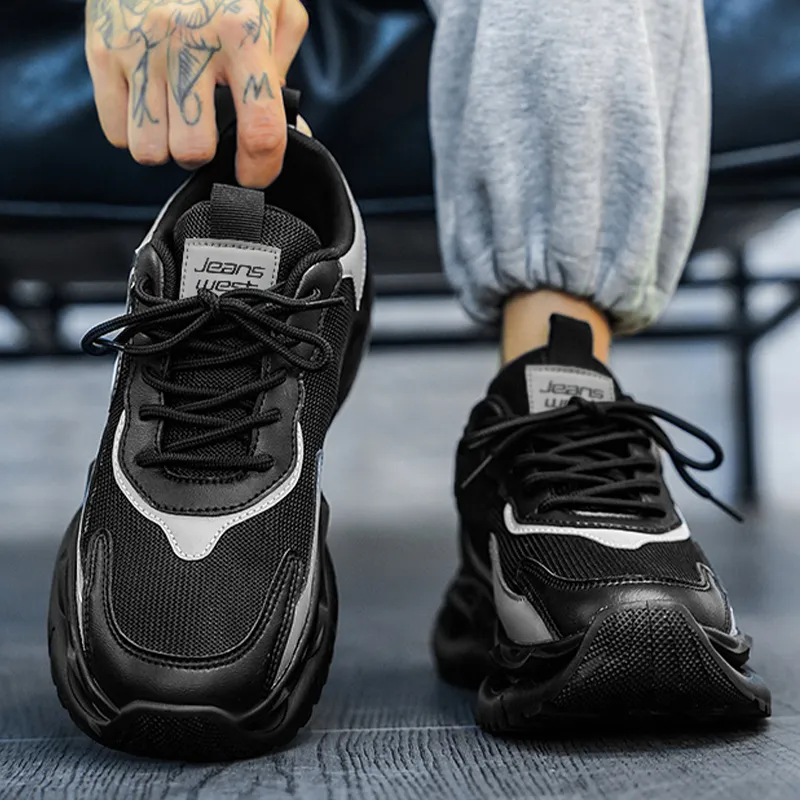JEANSWEST Trendy Running Lightweight High Rebound, All Season Life Low Top Skateboard Shoes Men's-4