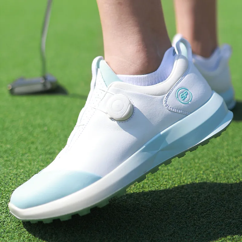 SOUTHPORT Cushioned Waterproof And Breathable Low-Top Golf Shoes Unisex White Blue-3