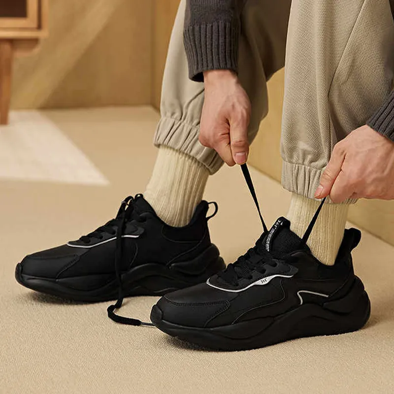 361° Life Collection Non slip Wear resistant Shock Absorption Low Top Casual Shoes Men's Black-5