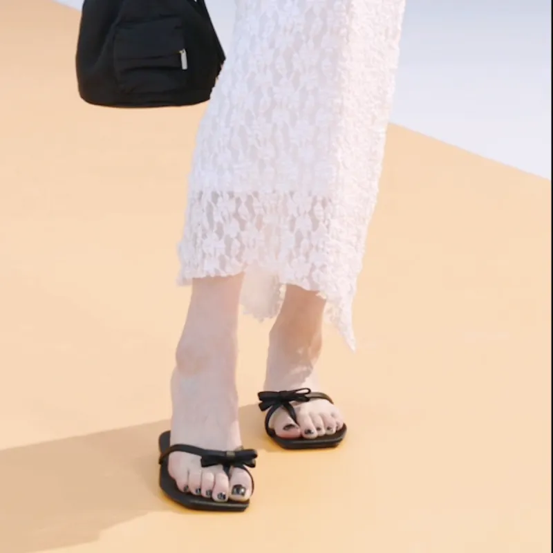 ZARA Trf Flip Flops Women's Black-5