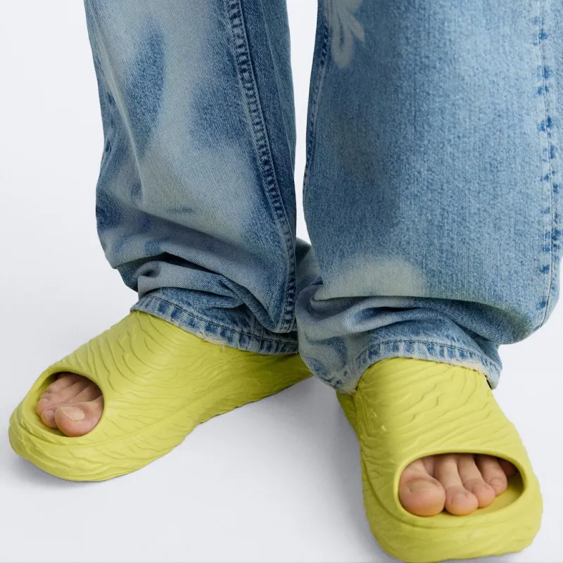 ZARA Slide Slippers Men's Yellow-4