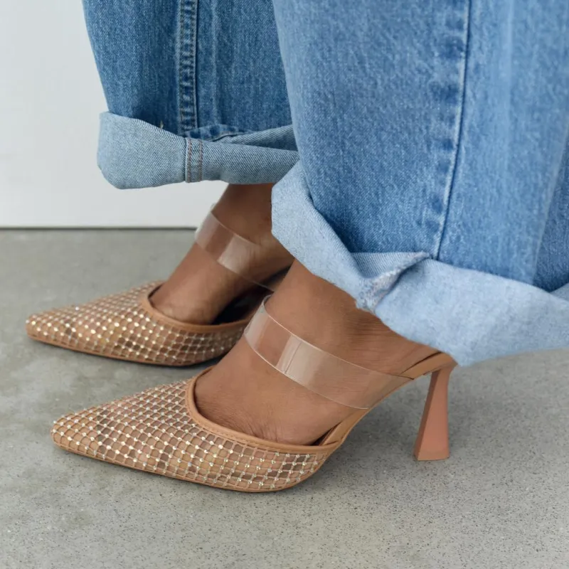 ZARA Wrap toe Slippers Women's Brown-5