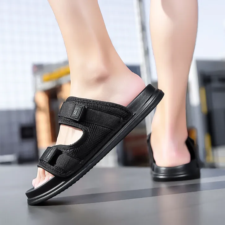 Mulinsen EVA Cut Out Slide Slippers Men's Black-5