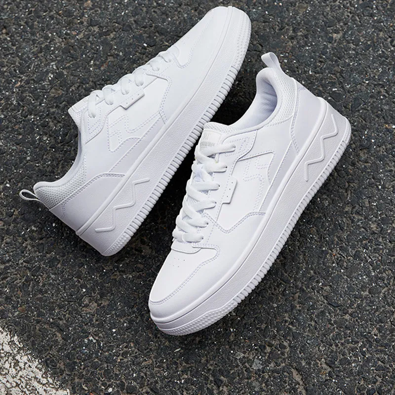361° Wear resistant And Lightweight Low Top Skateboard Shoes Men's White-2