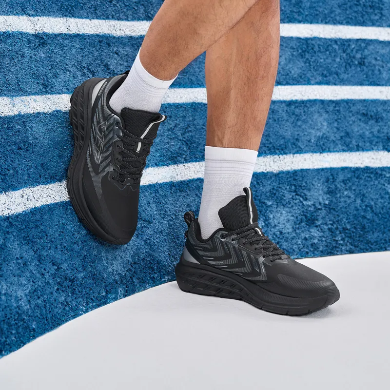 XTEP Kun Wu 2.0 Anti Slip Wear Resistant Low Top Sprint Running Shoes Men's Black Gray Blue-2