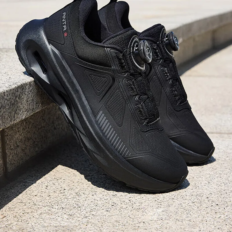 Anta Cushioning Wear Resistant Low Top Training Shoes Men's Black-4